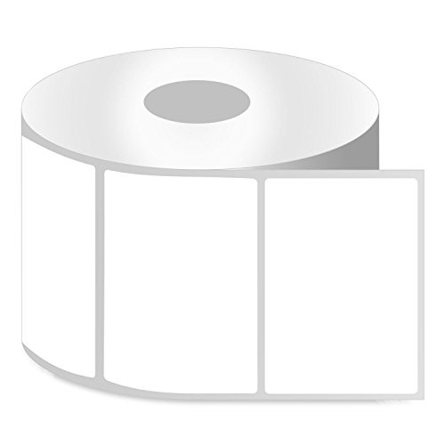 OfficeSmart Labels ZR1400300-4 x 3 Inch Removable Direct Thermal Labels, Compatible with Zebra Printers (4 Rolls, White, 500 Labels Per Roll, 1 inch Core)