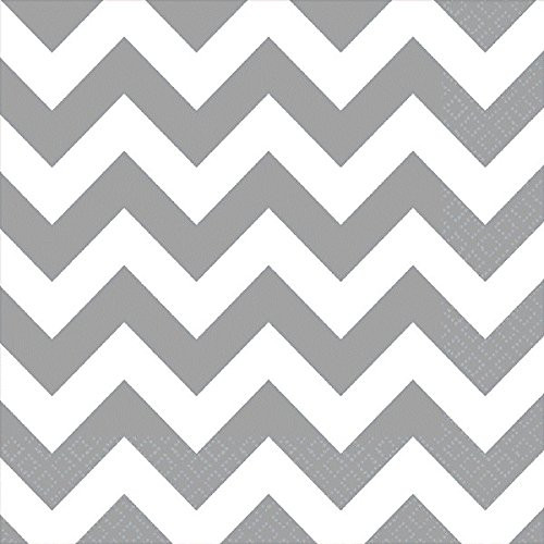 amscan Frosty White Chevron Luncheon Napkins | 6" x 6" | 192 Ct.