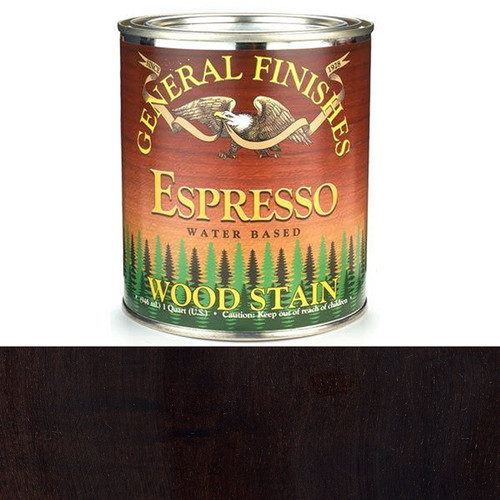 General Finishes WXQT Water Base Wood Stain, 1 quart, Espresso