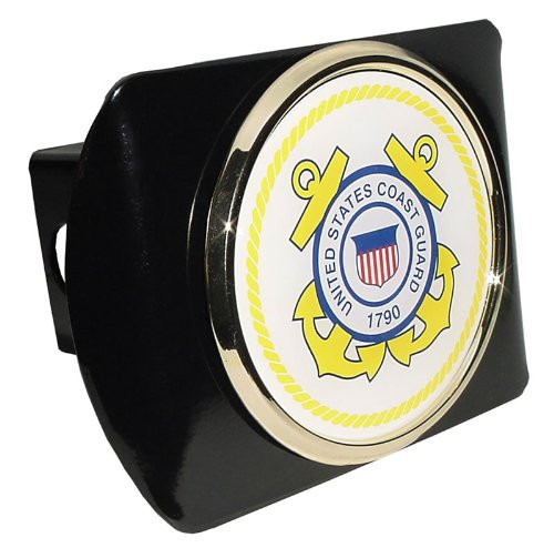 Elektroplate United States Coast Guard USCG Black with Gold Plated Seal Emblem Metal Trailer Hitch Cover Fits 2 Inch Auto Car Truck Receiver