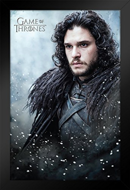 Game of Thrones Jon Snow TV Show Black Wood Framed Poster 14x20 inch Game of Thrones Jon Snow TV Show Black Wood Framed Poster 14x20 inch