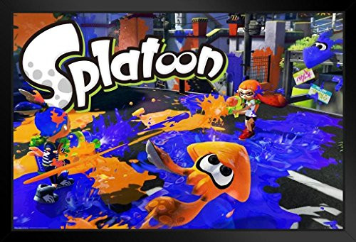 Pyramid America Splatoon Ink Or Be Inked World Squid Like Inkling Nintendo Wii U Black Wood Framed Poster 14x20 inch