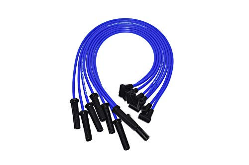 A-Team Performance Silicone Spark Plug Wires Set BBF FE Big Block Compatible With Ford Valve Cover 332 351C 351M 352 360 361 370 390 400 427 428 429 460 514 Blue 8.0mm