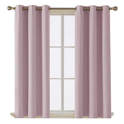Deconovo Grommet Curtain Blackout Curtain Panels Thermal Insulated Curtains for Bedroom Width 42 Inch by Length 63 Inch Lavender 4 Panels