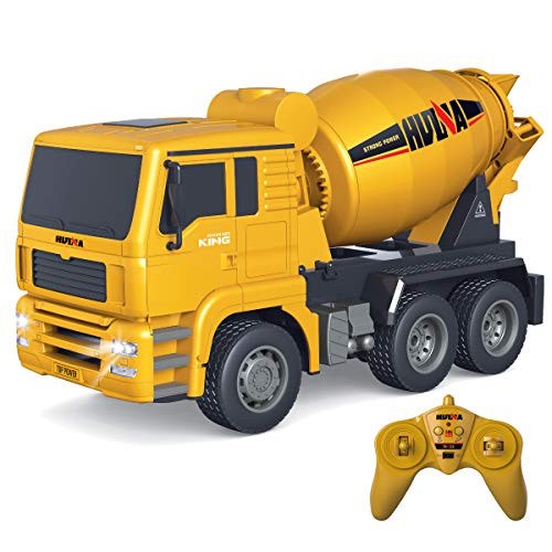 Fistone RC Cement Mixer Truck 6 Channel 1/18 Scale Auto Dumping Construction Vehicle Toy for Kids Boys Age 6 8 10 12 Years Old
