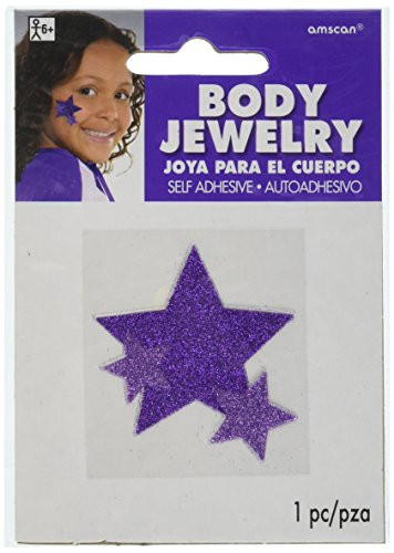 amscan Purple Spirit Glitter Body Jewelry, Party Accessory, 24 Ct.