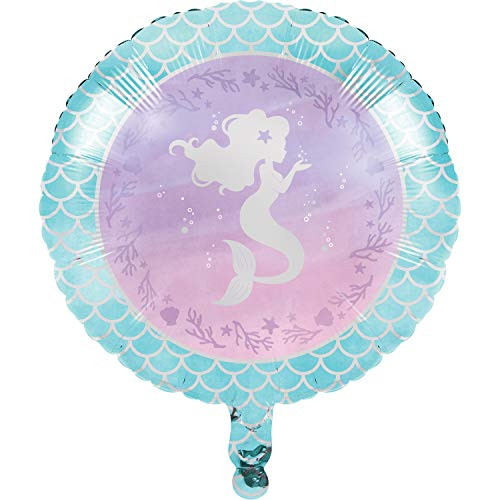 Creative Converting 336705case Iridescent Mermaid Party Mylar Balloons, 18", Purple