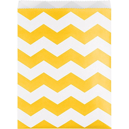 Creative Converting 324491 Paper Treat Bags, Large, School Bus Yellow