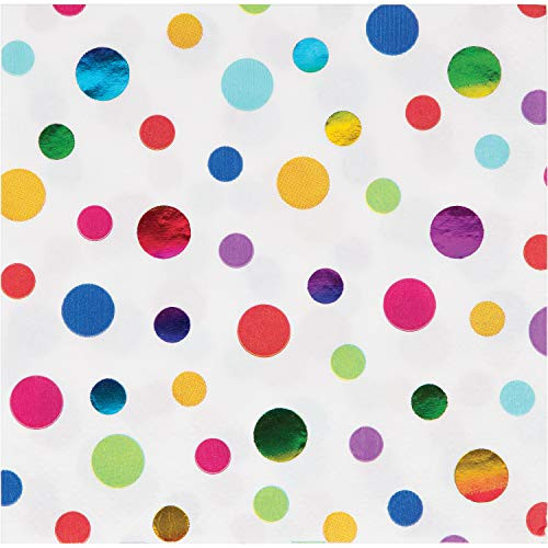 Creative Converting 335533case Rainbow Foil Beverage Napkins 5" Multicolor