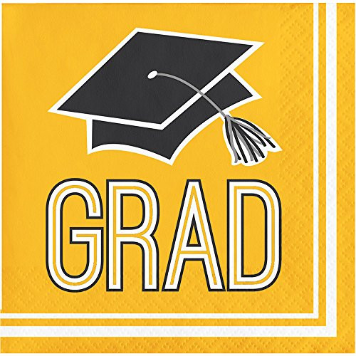 Creative Converting 360 Count School Spirit Paper Beverage Napkins for Graduation Party, School Bus Yellow Creative Converting 360 Count School Spirit Paper Beverage Napkins for Graduation Party, School Bus Yellow