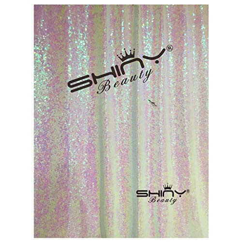 Sequin Backdrop Iridescent White-8FTx8FT-Happy Birthday Backdrop Prince Shimmer Curtains for Backdrop Sequin Backdrop Curtain -e