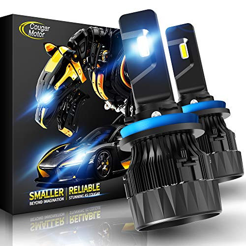 Cougar Motor X-Small H11 H8 H9 LED Headlight Bulb, 10000Lm 6500K All-in-One Conversion Kit - Cool White CREE