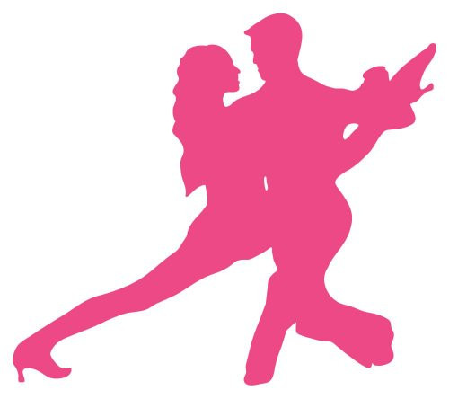 Wallmonkeys WM306875 Ballet Silhouette Couples Style 5-Hot Pink Peel and Stick Wall Decals (30 in W x 27 in H), Medium-Large