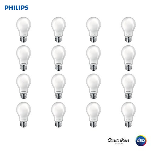 Philips LED LED Classic Glass Non-Dimmable A19 Light Bulb, One Size, Daylight, 16 Each