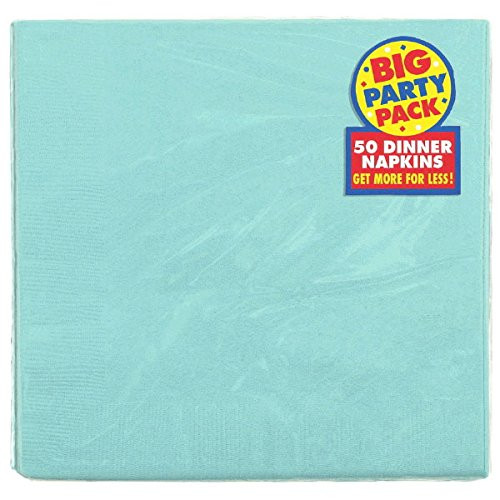 Amscan 2-Ply Robin's Egg Blue Dinner Napkins | Party Tableware | 12 Pk.