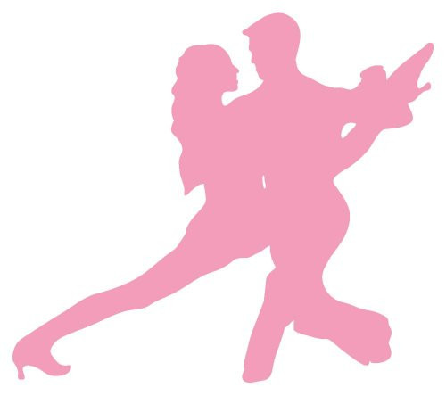 Wallmonkeys WM98870 Ballet Silhouette Couples Style 5-Pink Peel and Stick Wall Decals (30 in W x 27 in H), Medium-Large