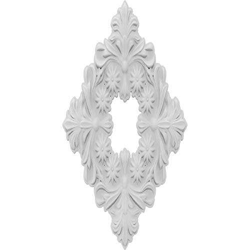 Ekena Millwork ROSC025X050BVDUF 2 W x 5" H x 1/2" P Medium Belvidere Rosette White