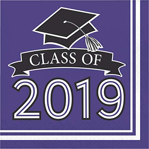 Creative Converting 335418case Purple Class Of 2019 Napkins 6.5,