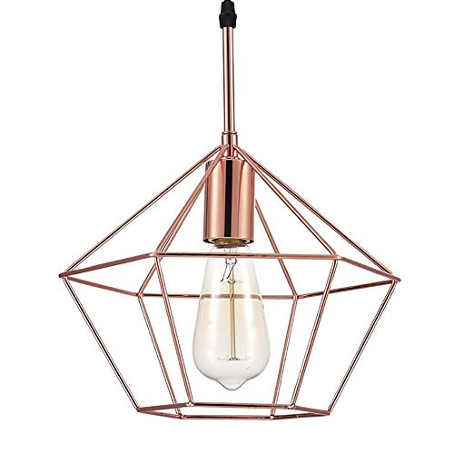 Ohr Lighting Modern Pendant Light Hanging Fixture Geometric Cage Brushed Cooper Bronze