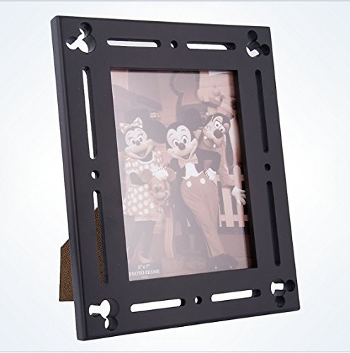 Disney Parks Exclusive Mickey Corner Icon Black Wood 5x7 Photo Picture Frame