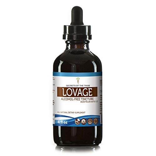Lovage Tincture Alcohol-Free Liquid Extract, Organic Lovage (Levisticum officinale) Dried Root 4 FL OZ