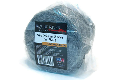 Rogue River Tools Stainless Steel Wool 1lb Roll (Coarse Grade) - Made in USA!