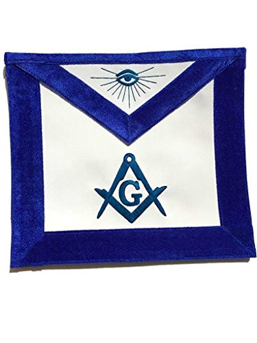 Master Mason Blue Lodge Apron Blue velvet Broders
