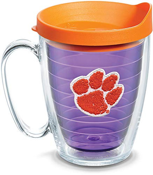 Tervis 1084306 Clemson Tigers Clemson Tumbler with Emblem and Orange Lid 16oz Mug, Amethyst Tervis 1084306 Clemson Tigers Clemson Tumbler with Emblem and Orange Lid 16oz Mug, Amethyst