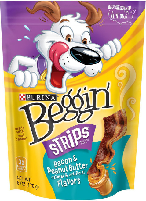 Purina Beggin' Strips Bacon & Peanut Butter Dog Treats - Pack of 3, 6 Oz. Ea. Purina Beggin' Strips Bacon & Peanut Butter Dog Treats - Pack of 3, 6 Oz. Ea.