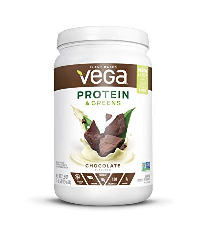 Vega Protein and Greens MD Powder Chocolate- Plant Based Protein Powder, Gluten Free, Non Dairy, Vegan, Non Soy, Non GMO,21.8 Oz,Pack of 1