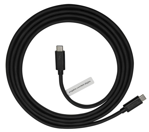 [Certified] Plugable Thunderbolt 3 20Gbps USB-C Cable (6.6'/2m, 3A/60W, Thunderbolt and USB Compatible)