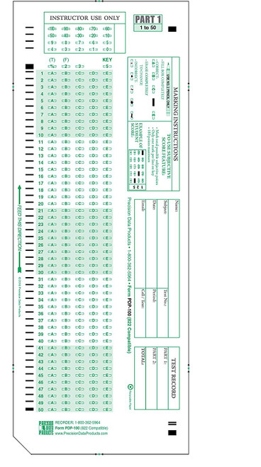 PDP-100 (500/pkg) 882 E Compatible Testing forms