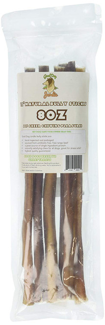 100% Natural Bully Sticks - (8oz. Bag) 12' Dog Chews - Hand Inspected - Made of Free Range, Grass Fed Beef with No Hormones or Chemicals for Good Dogs - USDA/FDA-Approved 
