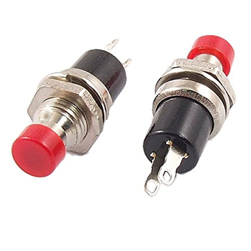 1A 250V AC 2 Pin SPST Off-(On) Round Momentary Push Button Switch 10 PCS
