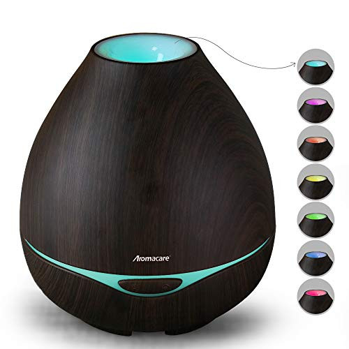 Aromacare Essential Oil Diffuser 300ml for Aromatherapy, Large Aroma Ultrasonic Cool Mist Humidifier-Dark Wood-Sooth Night Light- Quiet Diffuser for Home&Large Rooms