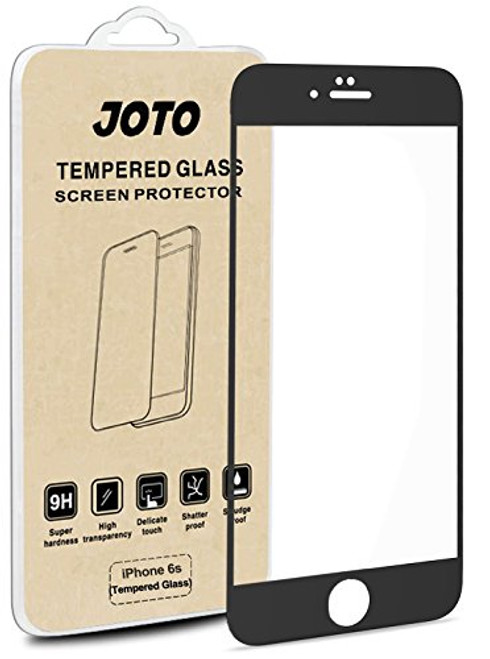 JOTO Screen Protector Compatible for iPhone 6S 6, Full Screen Tempered Glass Screen Protector Film, Edge to Edge Screen Film Guard Saver for Apple iPhone 6S / 6 4.7-Inch (1 Pack, Clear/Black)