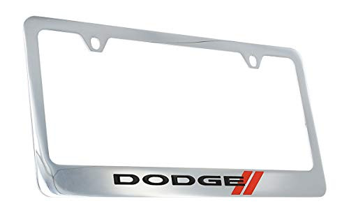 Dodge Logo Chrome Plated Metal License Plate Frame Holder