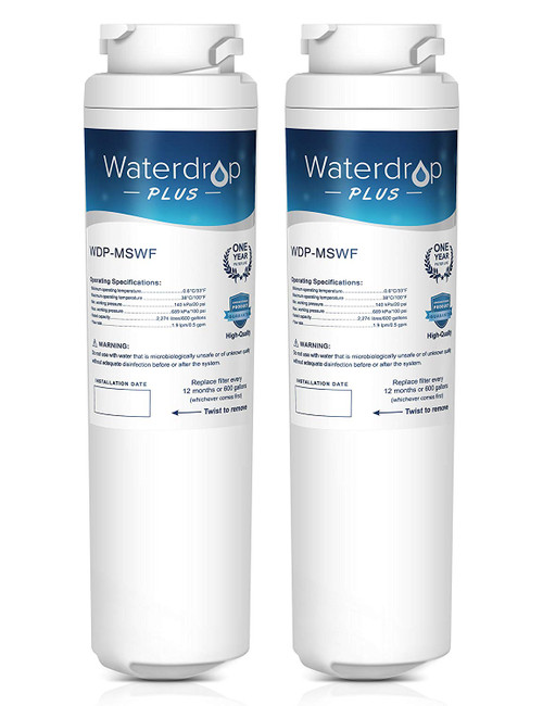 Waterdrop Plus MSWF One-Year Lifetime Filter Replacement for GE MSWF 101820A Refrigerator Water Filter, 2 Pack