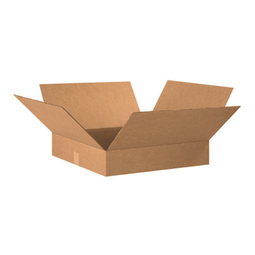 Aviditi 20204 Flat Corrugated Box, 20' Length x 20' Width x 4' Height, Kraft (Bundle of 10)