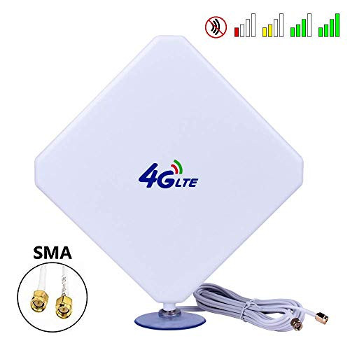 Aigital 4G LTE Antenna SMA Antenna 35dBi High Gain Antenna with Suction Cup Dual Mimo SMA Male Connector 3G/GSM WiFi Signal Booster for Huawei Mobile Hotspot 4G LTE Router Modem etc