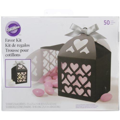 Wilton 1006-4042 Paper Lantern Black Favor Box, 50 Count
