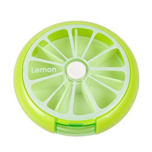 Pill Box Weekly 3 Times 7 Compartments Large Medicine Pill Organizer by INVODA (Lemon)