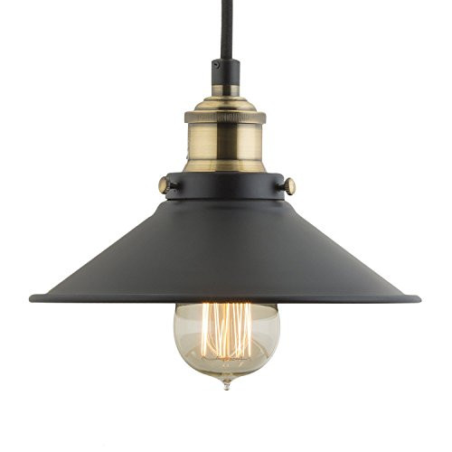 WINSOON 22cm MODERN VINTAGE INDUSTRIAL METAL BLACK RUSTIC BAR LOFT METAL PENDANT CEILING LIGHTS FIXTURES