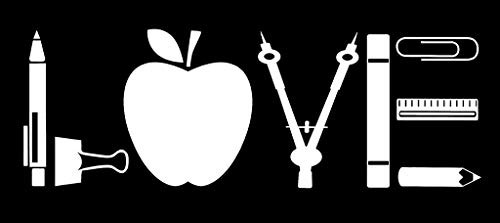 LLI Love Teacher | Decal Vinyl Sticker | Cars Trucks Vans Walls Laptop | White | 7.5 x 2.6 in | LLI1406 LLI Love Teacher | Decal Vinyl Sticker | Cars Trucks Vans Walls Laptop | White | 7.5 x 2.6 in | LLI1406