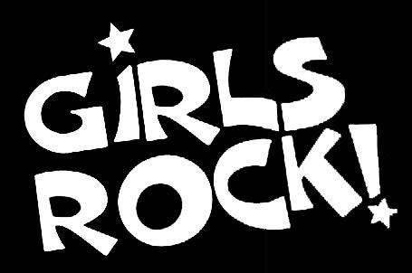 LLI Girls Rock | Decal Vinyl Sticker | Cars Trucks Vans Walls Laptop | White | 7.5 x 4.7 in | LLI1359