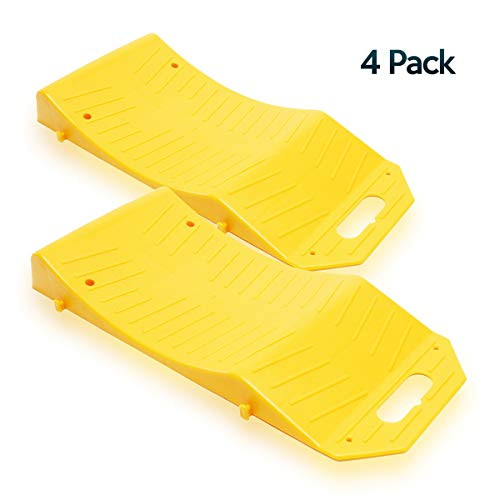 Zone Tech Tire Saver Ramps - Premium Quality Highly Visible Travel Ramps for Flat Spot and Flat Tire Prevention