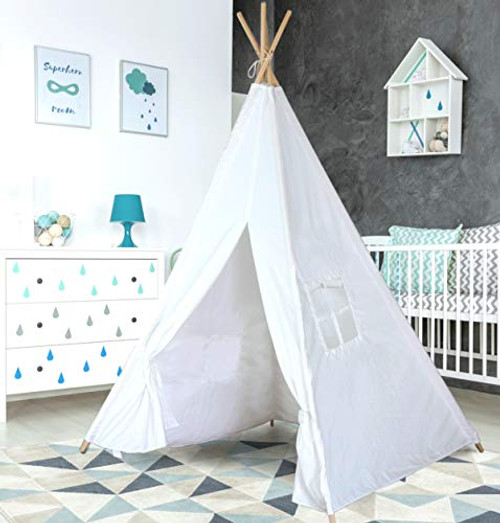 Teepee Tent for Kids | Tipi Tents Indoor Outdoor | Play Tent Foldable 5 Feet Tall 4 Poles | Customizable Tent | Large Childrens Teepee Tents for Girls and Boys Kids Teepee Tent | Strong Wooden Poles Teepee Tent for Kids | Tipi Tents Indoor Outdoor | Play Tent Foldable 5 Feet Tall 4 Poles | Customizable Tent | Large Childrens Teepee Tents for Girls and Boys Kids Teepee Tent | Strong Wooden Poles