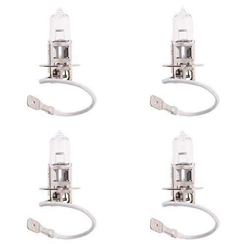 JKLcom H3 12V 55W Halogen 55w H3 Halogen Bulb Super White 55 Watt 12 Volt Halogen Light Bulb for Car Automotive Fog Lights,Pack of 4