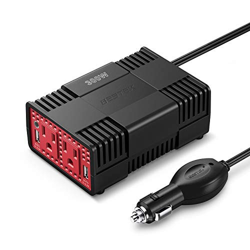 BESTEK 300W Power Inverter DC 12V to 110V AC Car Converter with 4.2A Dual USB Car Charger Adapter