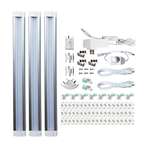 LAMPAOUS Under Cabinet LED Lighting Kit Plug in,Dimmable Kitchen LED Strip for Counter Case,Under Shelf Lighting,12W,960LM,3000K Closet Lights,Easy Installation Cupboard,Shelf Lighting,3 Pack LAMPAOUS Under Cabinet LED Lighting Kit Plug in,Dimmable Kitchen LED Strip for Counter Case,Under Shelf Lighting,12W,960LM,3000K Closet Lights,Easy Installation Cupboard,Shelf Lighting,3 Pack